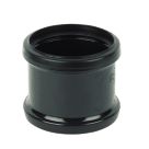 FloPlast  Push-Fit Double Socket Pipe Coupler Black 110mm