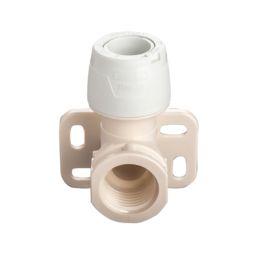 Hep2O  Plastic Push-Fit Adapting 90° Keyless Wall Plate Elbow 15mm x 1/2"