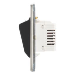 Contactum Lyric 10AX Key Card Switch Brushed Steel with Black Inserts