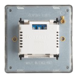 Contactum Lyric 10AX Key Card Switch Brushed Steel with Black Inserts