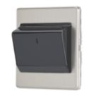Contactum Lyric 10AX Key Card Switch Brushed Steel with Black Inserts