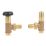 Tesla Winchester 15mm x 1/2" Bronze/Black Angled & L/S Traditional Manual Radiator Valve & Lockshield
