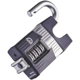 Squire Warrior Weatherproof Closed Shackle Combination  Heavy Duty Padlock Blue / Chrome 55mm
