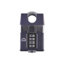 Squire Warrior Weatherproof Closed Shackle Combination  Heavy Duty Padlock Blue/Chrome 55mm