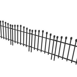 Apollo Metal Decorative Border Edge Fencing (Straight) Matt Black Powder Coated 0.45m