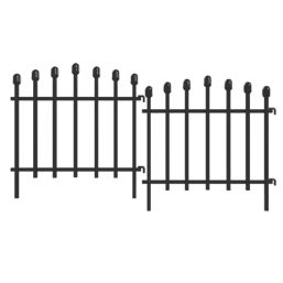 Apollo Metal Decorative Border Edge Fencing (Straight) Matt Black Powder Coated 0.45m