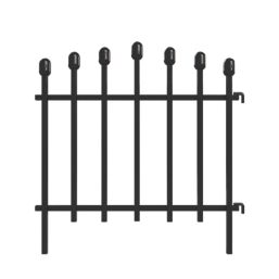 Apollo Metal Decorative Border Edge Fencing (Straight) Matt Black Powder Coated 0.45m