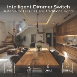 British General Nexus Metal 2-Gang 2-Way LED Dimmer Switch  Black Nickel