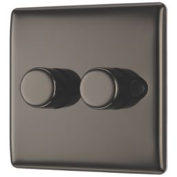 British General Nexus Metal 2-Gang 2-Way LED Dimmer Switch  Black Nickel