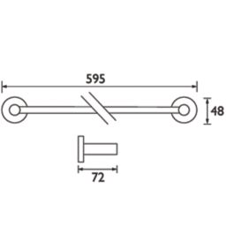 Bristan  Round Towel Rail Brushed Brass 595mm x 72mm x 48mm