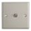 Contactum iConic 1-Gang F-Type Satellite Socket Brushed Steel with White Inserts