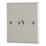 Contactum iConic 1-Gang F-Type Satellite Socket Brushed Steel with White Inserts