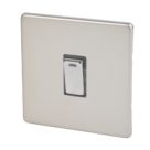 Varilight  20AX 1-Gang DP Control Switch Satin Chrome with Neon with Black Inserts