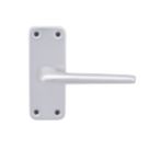 Smith & Locke 2000 Series Fire Rated Latch Door Handle Set Pair Satin Aluminium