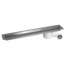 McAlpine CD800-O-B Slimline Channel Drain Brushed Stainless Steel 810mm x 88mm