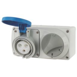 Lewden 32A 2P+E Switched Socket 230V