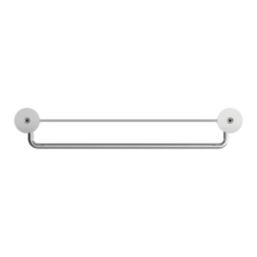 Swirl Caldew Chrome Stainless Steel & Tempered Glass Bathroom Shelf with Towel Rail 450mm x 118mm x 81mm