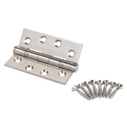 Eclipse  Polished Chrome Grade 13 Fire Rated Ball Bearing Hinges 102mm x 76mm 2 Pack