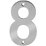 Eclipse Door Numeral 8 Polished Stainless Steel 100mm