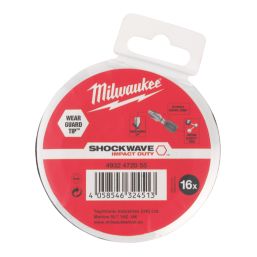 Milwaukee SHOCKWAVE 1/4" Hex Shank Mixed Screwdriver Bit Set CD Puck 16 Pieces