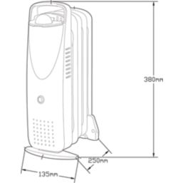 Essentials  500W Electric Portable Oil-Filled Radiator White