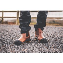 JCB  Size 12  Brown Water-Resistant Steel Toe Cap Safety Dealer Boots