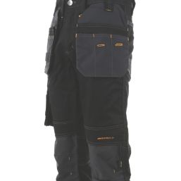 DEWALT Harrison Work Trousers Black/Grey 32" W 29" L