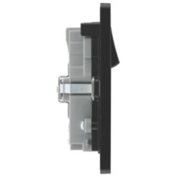 British General Evolve 13A 2-Gang SP Switched Socket + 3A 45W 2-Outlet Type A & C USB Charger Grey with Black Inserts