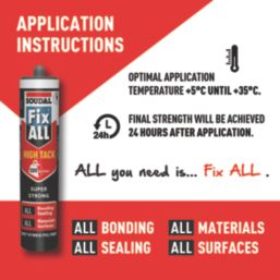 Soudal Fix All High Tack Sealant & Adhesive Black 290ml