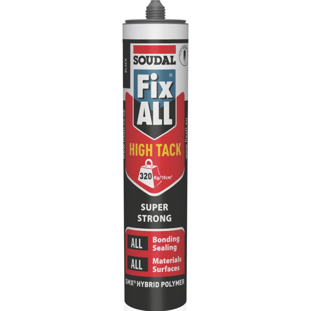 Soudal Fix All High Tack Sealant & Adhesive Black 290ml Screwfix