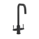 Highlife Bathrooms Don Twin Lever Sink Mixer Matt Black