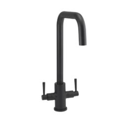 Highlife Bathrooms Don Twin Lever Sink Mixer Matt Black