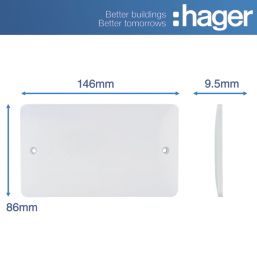 Hager Sollysta WMPS2 2-Gang Blanking Plate White
