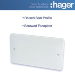 Hager Sollysta WMPS2 2-Gang Blanking Plate White