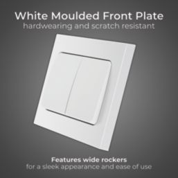 British General 900 Series 20A 16AX 2-Gang 2-Way Wide Rocker Switch  White