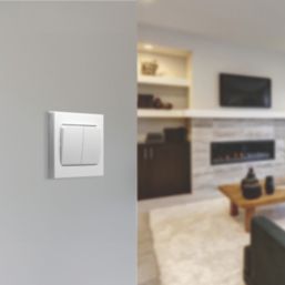 British General 900 Series 20A 16AX 2-Gang 2-Way Wide Rocker Switch  White