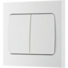 British General 900 Series 20A 16AX 2-Gang 2-Way Wide Rocker Switch  White