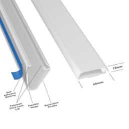 D-Line PVC White TV Cable Cover 60mm x 15mm x 1m