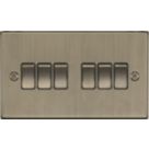 Knightsbridge  10AX 6-Gang 2-Way Light Switch  Antique Brass