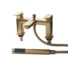 ETAL Lanza Brushed Brass 174mm Deck Mounted Dual Control Manual Shower Mixer Tap