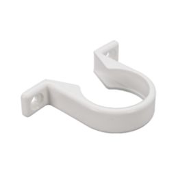 FloPlast Solvent Weld Waste Pipe Clips White 40mm 20 Pack