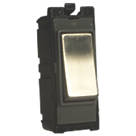 Varilight PowerGrid 10AX 2-Way Grid Light Switch Brushed Steel with Black Inserts