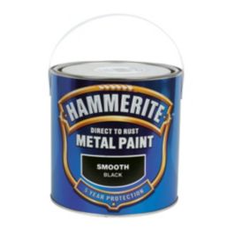 Hammerite 2.5Ltr Black Smooth Anti Corrosive Metal Paint