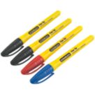 Stanley  Fine Tip Mixed Colours Permanent Marker 4 Piece Set