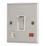 Contactum iConic 20A 1-Gang DP Control Switch & Flex Outlet Brushed Steel with Neon with White Inserts