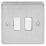 LAP  13A Switched Fused Spur  Brushed Stainless Steel with White Inserts