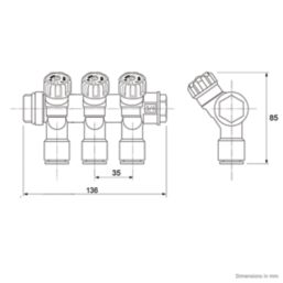 JG Speedfit 3 Port Modular Manifold Silver