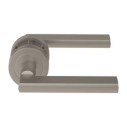 Cooke & Lewis Murlough Fire Rated Lever on Rose Handle Pair Satin Nickel