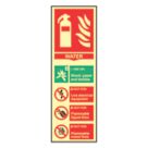 Photoluminescent "Fire Extinguisher Water" Sign 100mm x 300mm