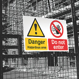 "Danger Hazard Area Do Not Enter" Sign 300mm x 500mm